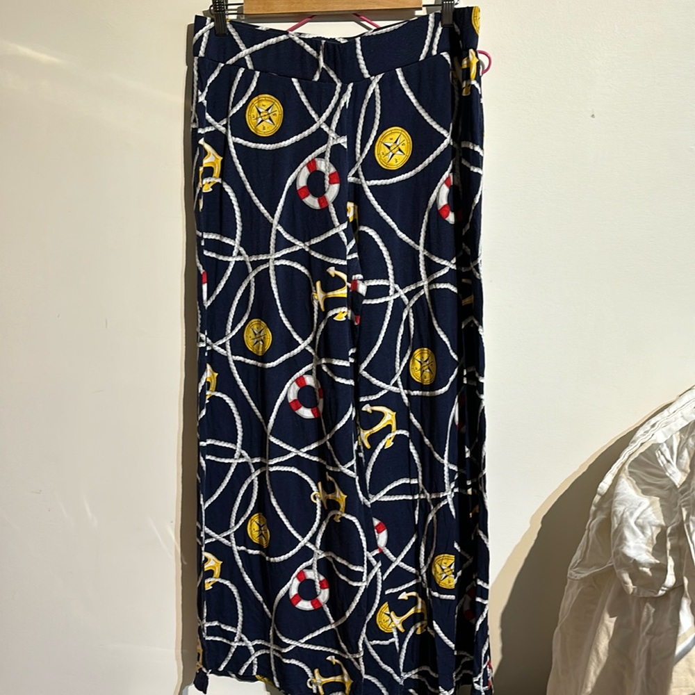 Lauren Ralph Lauren wide leg nautical theme pants size Large
